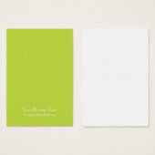 Lime Green Schlicht Simple Custom Earring Card (Vorne & Hinten)
