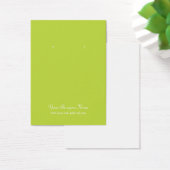 Lime Green Schlicht Simple Custom Earring Card (Schreibtisch)