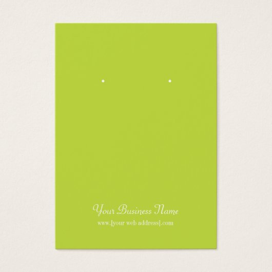 Lime Green Schlicht Simple Custom Earring Card (Vorderseite)