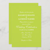 Lime Green Schlicht Simple Wedding Einladung (Vorne/Hinten)