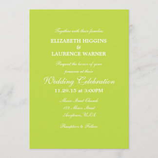 Lime Green Schlicht Simple Wedding Einladung