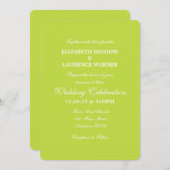 Lime Green Schlicht Simple Wedding Einladung (Vorne/Hinten)