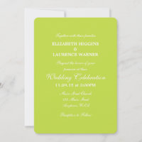 Lime Green Schlicht Simple Wedding Einladung