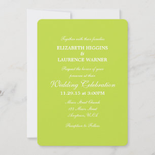 Lime Green Schlicht Simple Wedding Einladung