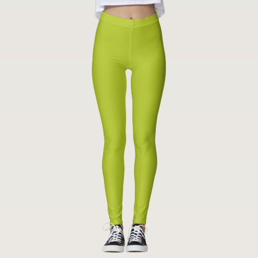 Lime Green Schlicht und einfach Leggings (Vorderseite)