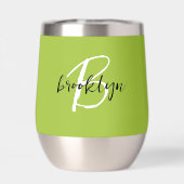 Lime Green Schwarz-weiß Monogram (Rückseite)