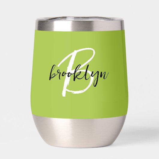 Lime Green Schwarz-weiß Monogram (Rückseite)