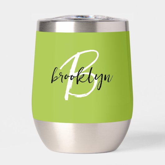 Lime Green Schwarz-weiß Monogram (Vorderseite)