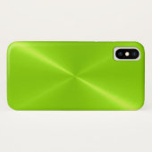 Lime Green Shiny Stainless Steel Metal Case-Mate iPhone Hülle (Rückseite (Horizontal))