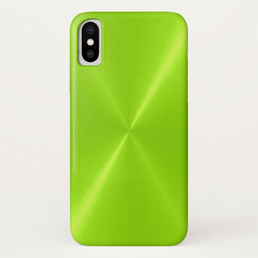 Lime Green Shiny Stainless Steel Metal Case-Mate iPhone Hülle (Rückseite)