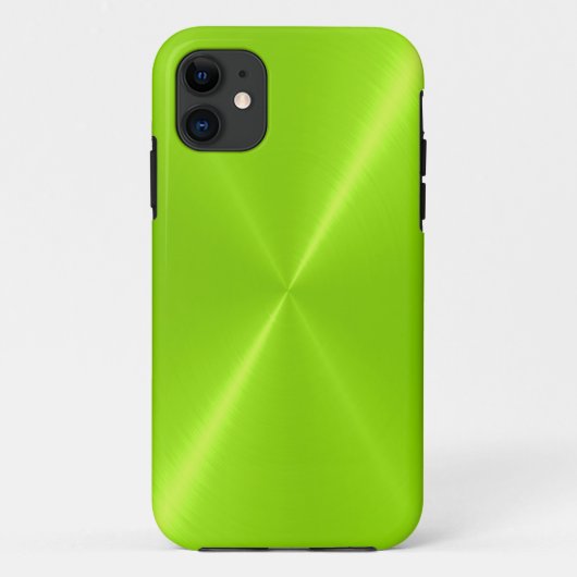 Lime Green Shiny Stainless Steel Metal Case-Mate iPhone Hülle (Rückseite)