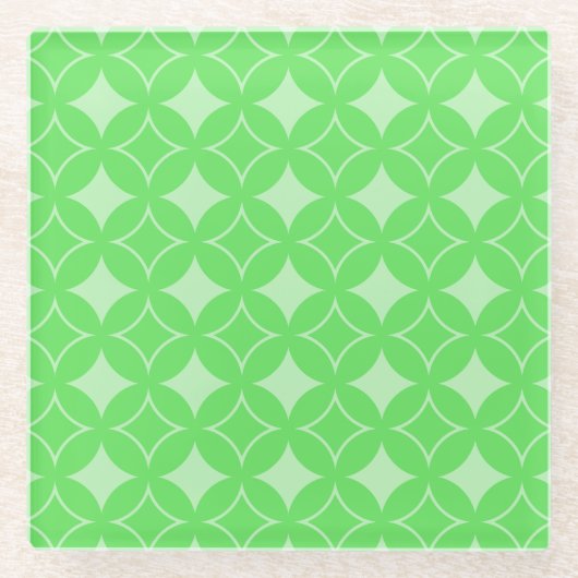 Lime-Green-Shippo-Muster Glasuntersetzer (Vorderseite)