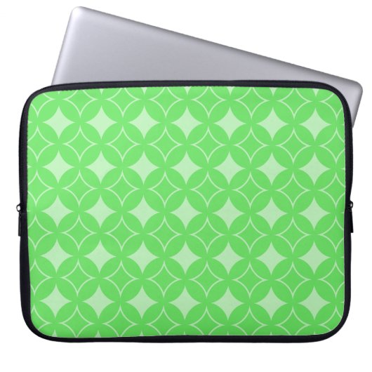 Lime-Green-Shippo-Muster Laptopschutzhülle (Vorderseite)