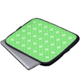 Lime-Green-Shippo-Muster Laptopschutzhülle (Vorne Knopf)