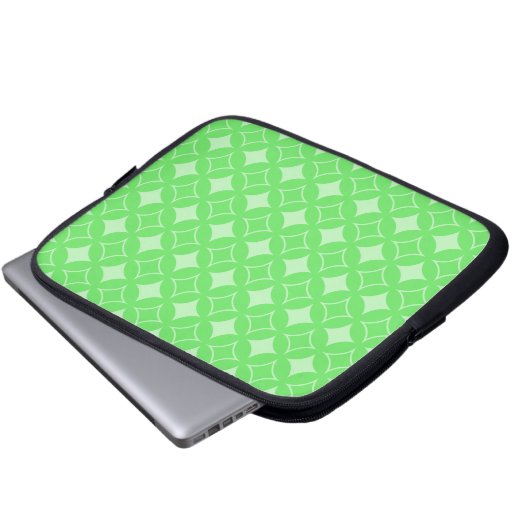 Lime-Green-Shippo-Muster Laptopschutzhülle (Vorne Knopf)