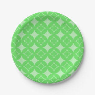 Lime-Green-Shippo-Muster Pappteller