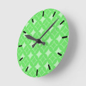 Lime-Green-Shippo-Muster Runde Wanduhr (Winkel)