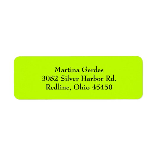 Lime Green Simple Schlicht Rücksendeadressen-Aufkl (Vorne)