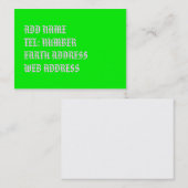 Lime Green Solid-Color-Visitenkarte Visitenkarte (Vorne/Hinten)