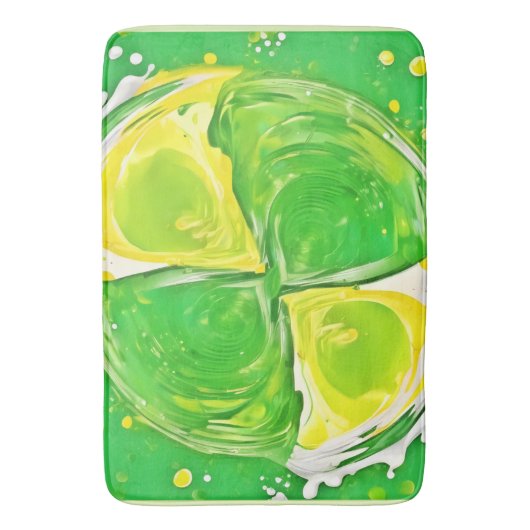 Lime Green Spiral Badematte (Vorderseite Vertikal)
