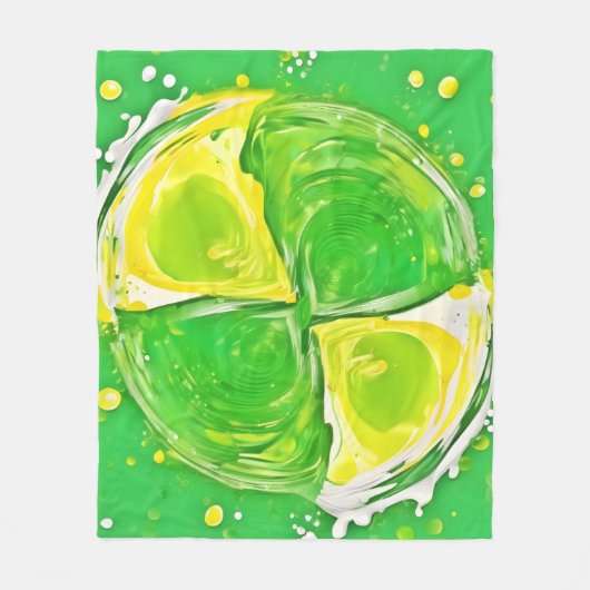 Lime Green Spiral Fleecedecke (Vorderseite)