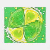 Lime Green Spiral Fleecedecke (Vorderseite (Horizontal))
