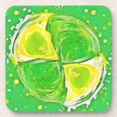 Lime Green Spiral Getränkeuntersetzer (Vorderseite)