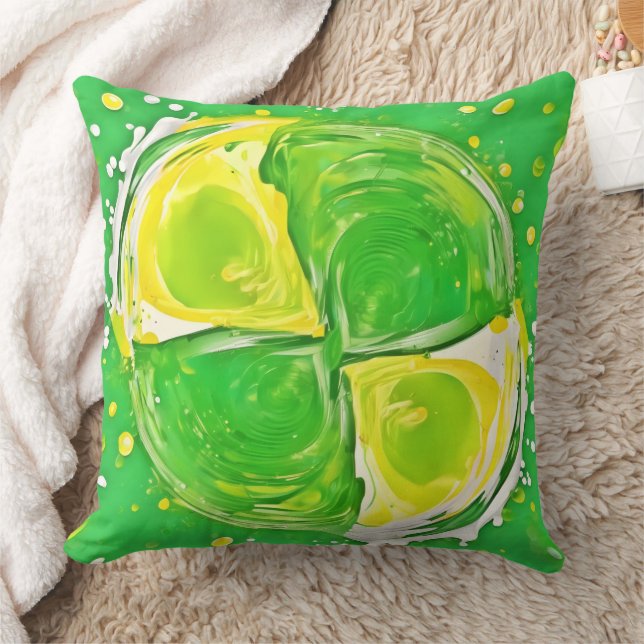 Lime Green Spiral Kissen (Decke)