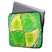 Lime Green Spiral Laptopschutzhülle (Vorderseite Links)