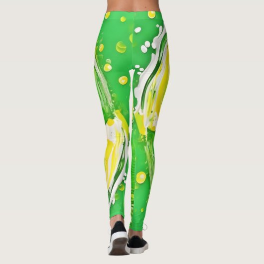 Lime Green Spiral Leggings (Rückseite)