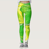 Lime Green Spiral Leggings (Vorderseite)