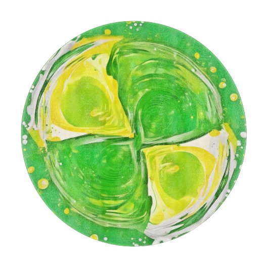 Lime Green Spiral Schneidebrett (Vorderseite)