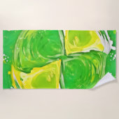 Lime Green Spiral Strandtuch (Vorderseite)