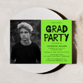 Lime Green Spray Paint Foto Graduation Party Einladung