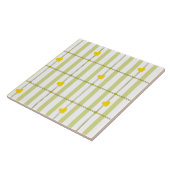 Lime Green Stripe and Yellow Hearts Fliese (Seite)