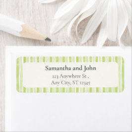 Lime Green Stripe Wedding Return Address Labels