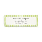 Lime Green Stripe Wedding Return Address Labels (Vorne)