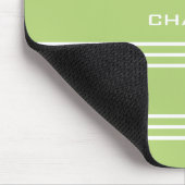 Lime Green Stripes benutzerdefiniertes Monogramm-M Mousepad (Ecke)
