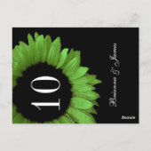 Lime Green Sunflower Wedding Tischnummer (Rückseite)