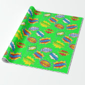 Lime Green Superhero Super Powers Kid's Geschenkpapier (Ungerollt)