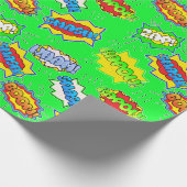 Lime Green Superhero Super Powers Kid's Geschenkpapier (Ecke)