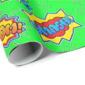 Lime Green Superhero Super Powers Kid's Geschenkpapier (Rolleneckpunkt)