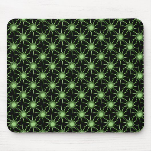 Lime Green Swirling Suns Mousepad (Vorne)