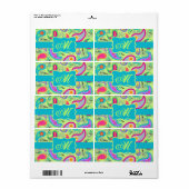 Lime Green Turquoise Modern Paisley Monogram (Vorne)