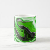 Lime Green und Black Marmor wie Wirbel Fluid Art Kaffeetasse (Mittel)