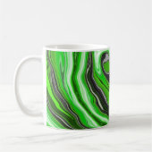 Lime Green und Black Marmor wie Wirbel Fluid Art Kaffeetasse (Links)