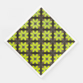 Lime Green und Black Modern Hipster Pattern Serviette (Ecke)