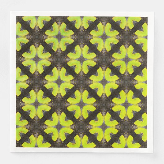 Lime Green und Black Modern Hipster Pattern Serviette (Vorderseite)