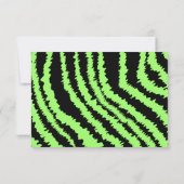 Lime Green und Black Zebra Print Pattern RSVP Karte (Rückseite)