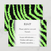 Lime Green und Black Zebra Print Pattern RSVP Karte (Vorne/Hinten)